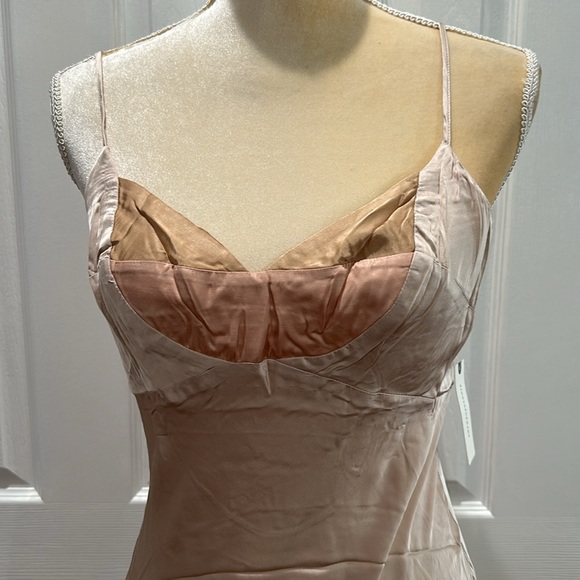 By Anthropologie Colorblock Satin Slip Dress Size Small - Picture 6 of 13